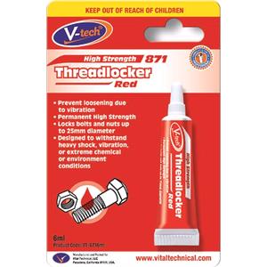 Threadlocker, Threadlocker Red Anaerobic Adhesive  6.0ml, Streetwize