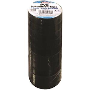 Tapes, PVC Insulation Tape Black Size 19mm x 20mm   Pack of 10, Streetwize
