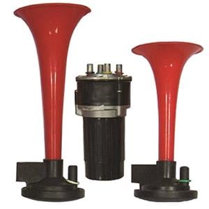 Air Horn, Monza Twin Air Horn with Red Trumpets, Streetwize