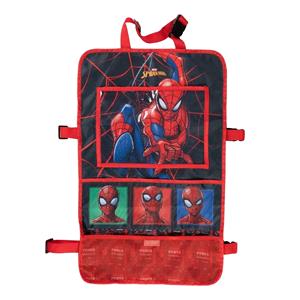 Kids Travel Accessories, Marvel Spiderman Backseat Protector with Organiser and Tablet Holder, 