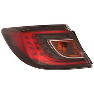 Lights, Left Rear Lamp (Outer, On Quarter Panel, Red Lens, Saloon & Hatchback Models) for Mazda 6 Hatchback 2008 on, 
