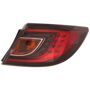 Lights, Right Rear Lamp (Outer, On Quarter Panel, Red Lens, Saloon & Hatchback Models) for Mazda 6 Hatchback 2008 on, 