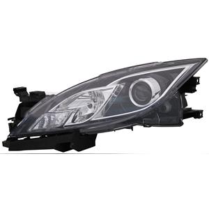Lights, Left Headlamp (Halogen, Takes H11 / H9 Bulbs,  With Black Bezel, Supplied Without Motor) for Mazda 6 2008 2010, 