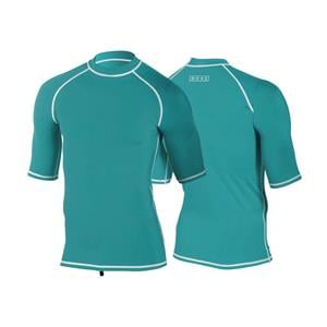 Rash Vests, MDNS ColourBlock UPF 50 Men's Short Sleeve Rashvest   Teal   Size XL, MDNS