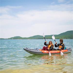 Aqua Marina Memba-390 Touring 12'10" 2-Person Kayak with DWF Deck - Kayak Paddle Set Included