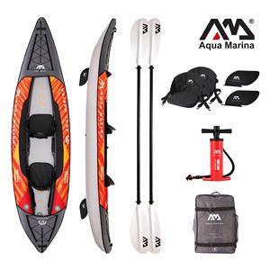All Kayaks, Aqua Marina Memba 390 Touring 12'10" 2 Person Kayak with DWF Deck   Kayak Paddle Set Included, Aqua Marina
