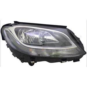 Lights, Right Headlamp (Halogen, Original Equipment) for Mercedes C CLASS Estate 2013 on, 