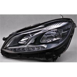 Lights, Right Headlamp (Halogen, Takes H7 / LED Bulbs, With LED Daytime Running Light, Supplied With Motor, Original Equipment) for Mercedes E CLASS 2013 2016, 