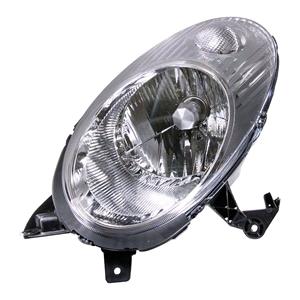 Lights, Left Headlamp (Electric Adjustment, Silver Bezel, Supplied Without Motor) for Nissan MICRA 2003 2005, 
