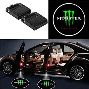 Car Logo Lights, Monster Energy Car Door LED Puddle Lights Set (x2)   Wireless, 