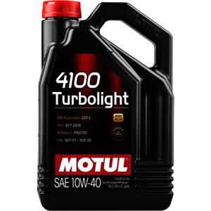 Motorbike Oils, Motul 4100 Turbolight 10W 40 Engine Oil   5 Litre, MOTUL