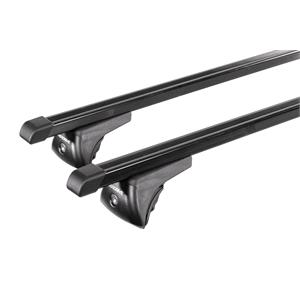 Roof Racks and Bars, Nordrive Quadra black steel square Roof Bars for Hyundai Grand Santa FÉ 2013 Onwards With Solid Roof Rails, NORDRIVE
