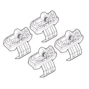 Complete set of wing shaped Nordrive Aluminium roof bars, supplied with locks and keys