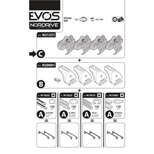 Complete set of steel roof bars, supplied with locks and keys