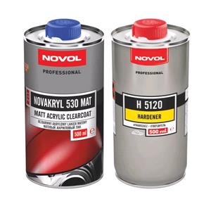 Body Repair and Preparation, NOVOL Novakryl 530   Acryl Clearcoat 2:1, Matt Finish, Kit, Novol