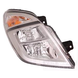 Lights, Right Headlamp (Halogen, Takes H7 / H1 Bulbs, Original Equipment) for Nissan NV 400 van 2011 on, 