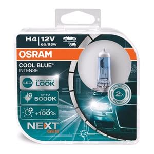Bulbs   by Bulb Type, Osram Cool Blue Intense 12V 60/55W H4 5000K +100% Brighter Bulb   Twin Pack, Osram