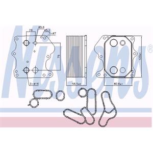 Engine Oil Coolers, Nissens Engine Oil Cooler   91128, Nissens