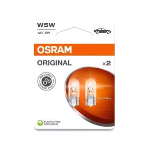 Bulbs   by Bulb Type, Osram Original 12V W5W W2.1x9.5d Capless Bulb   Twin Pack, Osram