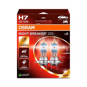 12V Night Breaker 220 - H7 - 55W - PX26d - 2 pcs  - Box