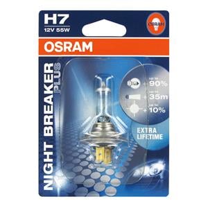 Bulbs   by Bulb Type, NIGHT BREAKER PLuS H7 12V 55W BLI1 PX26d, Osram