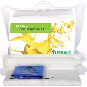 Oil Soak and Spill Control, Ecospill Oil Only Clip Top Spill Kit   15 Litre, ECOSPILL