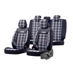 Seat Covers, Premium Jacquard Leather Car Seat Covers GTI SPORT   Blue For Mitsubishi OUTLANDER 2003 2006, Otom