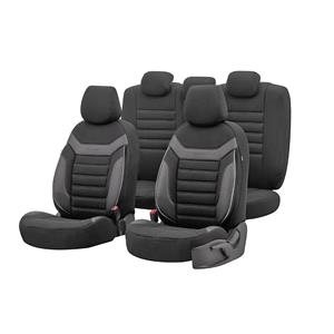 Seat Covers, Premium Lacoste Leather Car Seat Covers INDIVIDUAL SERIES   Black Grey For Nissan NAVARA 1997 2004, Otom