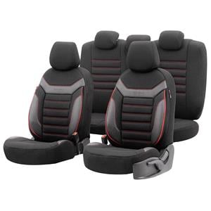 Seat Covers, Premium Lacoste Leather Car Seat Covers INDIVIDUAL SERIES   Black Red For Seat IBIZA Mk II 1993 1999, Otom