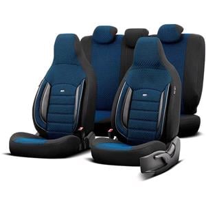 Seat Covers, SPORT PLUS CITYBUG Car Seat Covers with Non Removable Headrests   Black and Blue For Nissan ALMERA Mk II Saloon 2000 2006, Otom