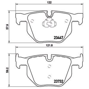 Brake Pads, Brembo Rear Brake Pads (Full set for Rear Axle)   P06056, Brembo