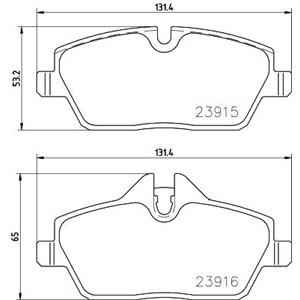 Brake Pads, Brembo Front Brake Pads (Full set for Front Axle)   P06091E, Brembo