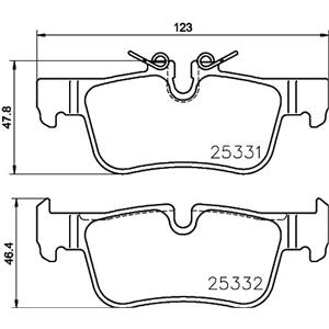 Brake Pads, Brembo Rear Brake Pads (Full set for Rear Axle)   P06094, Brembo