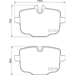 Brake Pads, Brembo Rear Brake Pads (Full set for Rear Axle)   P06101, Brembo