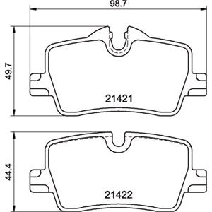 Brake Pads, Brembo Rear Brake Pads (Full set for Rear Axle)   P06113, Brembo