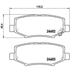 Brake Pads, Brembo Rear Brake Pads (Full set for Rear Axle)   P18024, Brembo