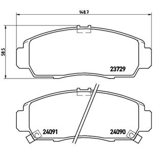 Brake Pads, Brembo Front Brake Pads (Full set for Front Axle)   P28034, Brembo