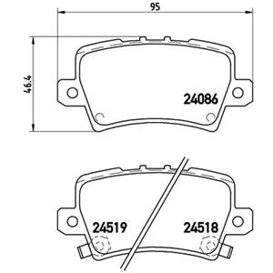Brake Pads, Brembo Rear Brake Pads (Full set for Rear Axle)   P28038, Brembo