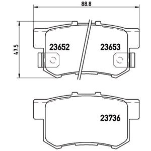 Brake Pads, Brembo Rear Brake Pads (Full set for Rear Axle)   P28039, Brembo