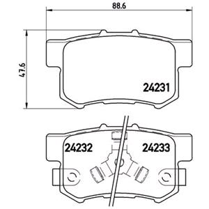 Brake Pads, Brembo Rear Brake Pads (Full set for Rear Axle)   P28051, Brembo
