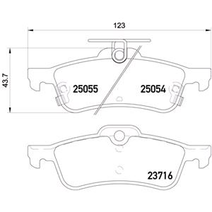 Brake Pads, Brembo Rear Brake Pads (Full set for Rear Axle)   P28070, Brembo