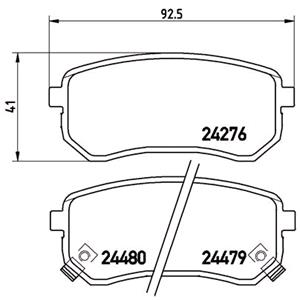 Brake Pads, Brembo Rear Brake Pads (Full set for Rear Axle)   P30033, Brembo