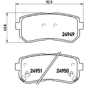 Brake Pads, Brembo Rear Brake Pads (Full set for Rear Axle)   P30046, Brembo