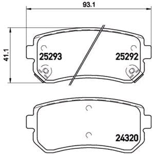 Brake Pads, Brembo Rear Brake Pads (Full set for Rear Axle)   P30051, Brembo