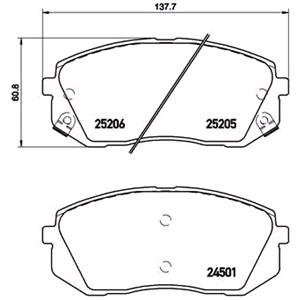 Brake Pads, Brembo Front Brake Pads (Full set for Front Axle)   P30056, Brembo