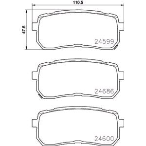 Brake Pads, Brembo Rear Brake Pads (Full set for Rear Axle)   P30080, Brembo