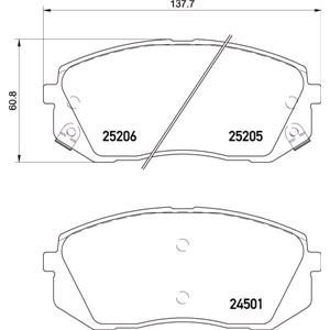 Brake Pads, Brembo Front Brake Pads (Full set for Front Axle)   P30093E, Brembo