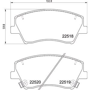 Brake Pads, Brembo Front Brake Pads (Full set for Front Axle)   P30107E, Brembo