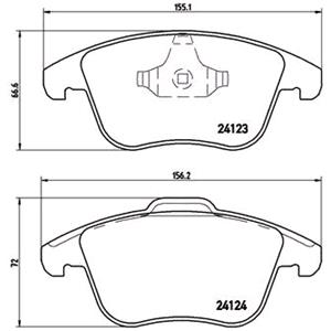 Brake Pads, Brembo Front Brake Pads (Full set for Front Axle)   P44020, Brembo