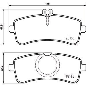 Brake Pads, Brembo Rear Brake Pads (Full Set for Rear Axle)   P50132, Brembo